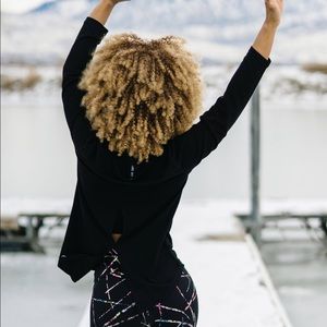 Zyia Black Lounge Boyfriend Split Long Sleeve T